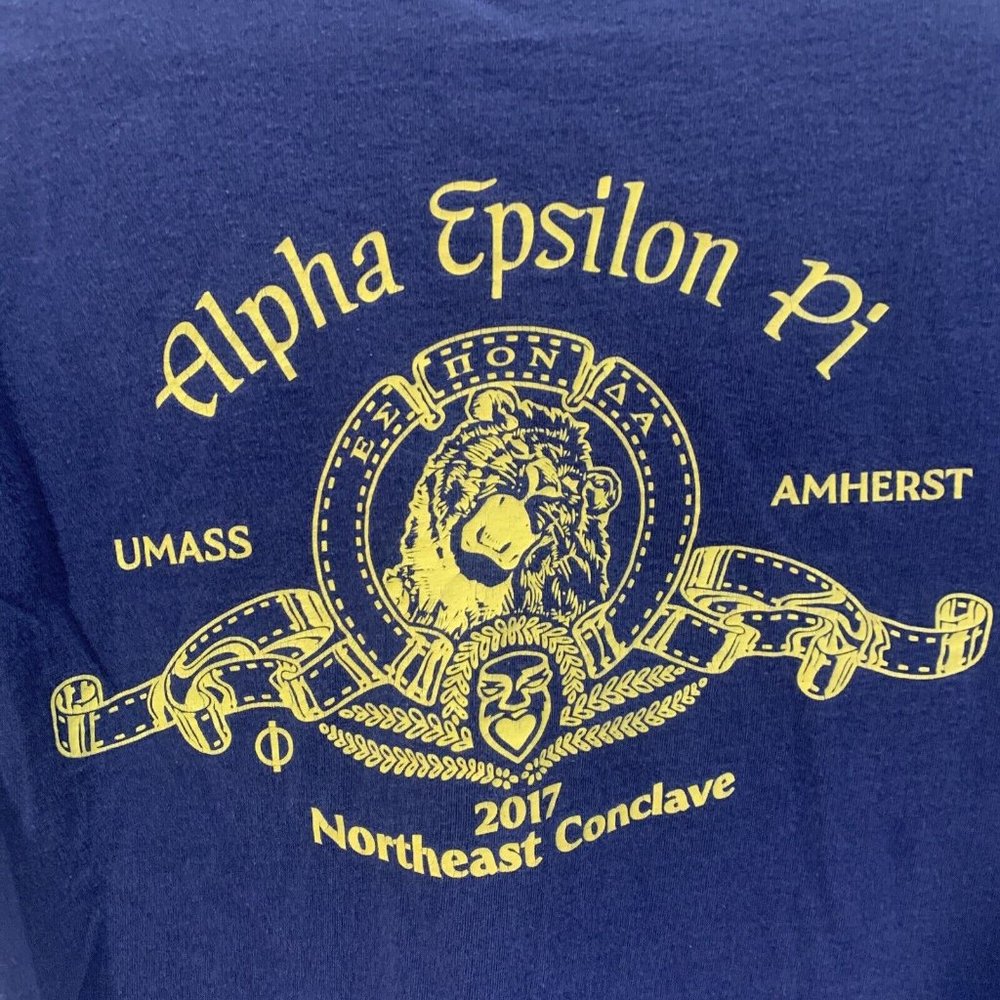 Alpha Epsilon Pi 2017 Cotton M Tshirt Fraternity Navy Conclave UMASS Amherst